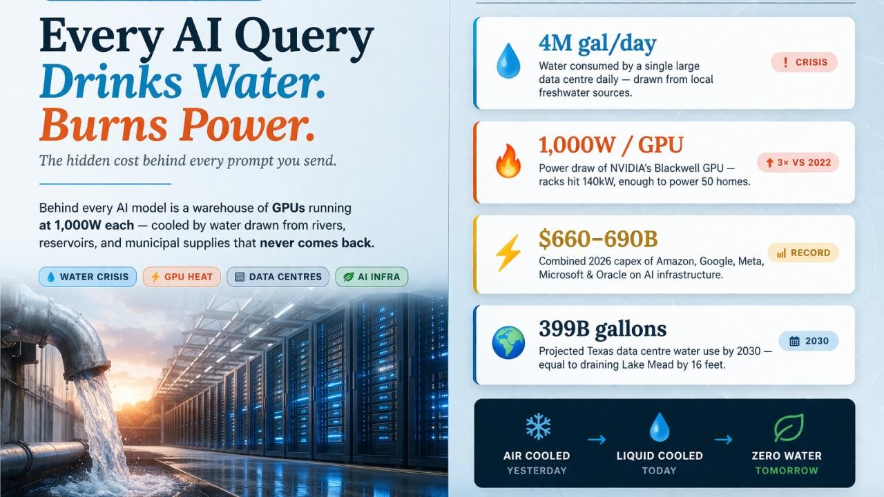 How Much Water Does AI Use? The Real Water Footprint of Artificial Intelligence